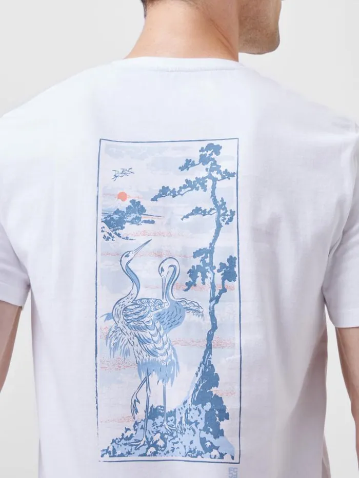 Man French Connection TShirts and Polo Shirts Cormorant Organic Graphic TShirt White