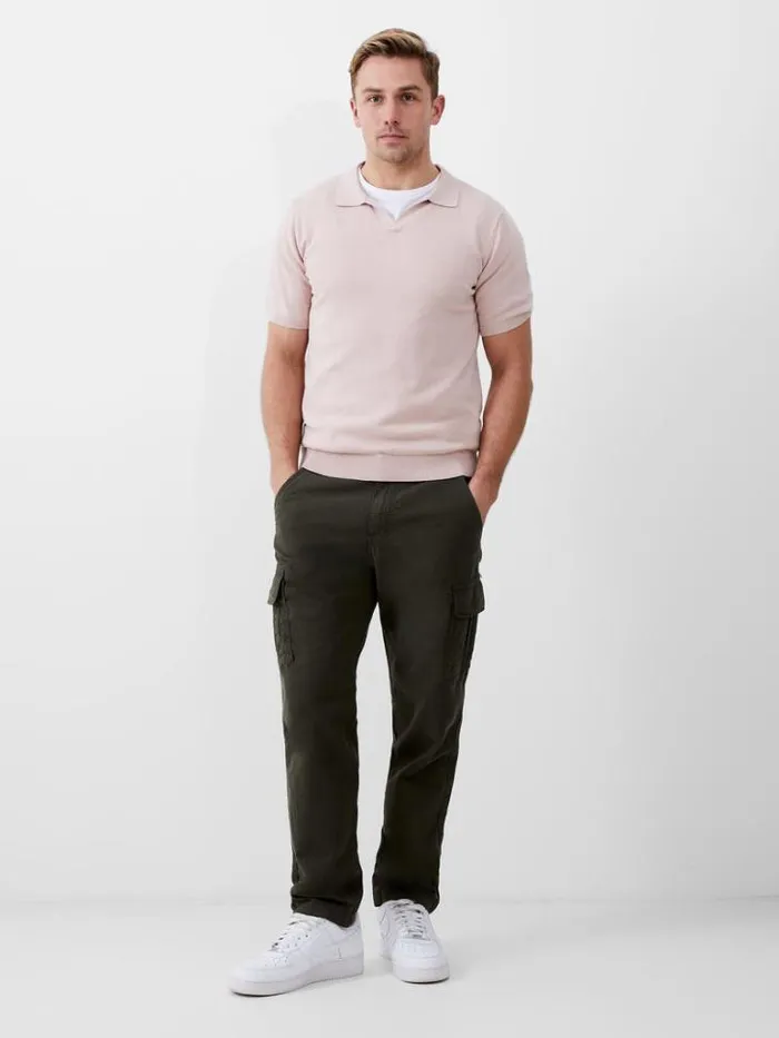 Man French Connection TShirts and Polo Shirts Resort Short Sleeve Polo Shirt Silver Pink