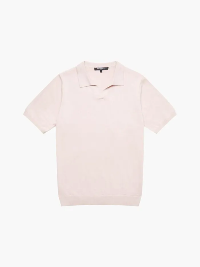 Man French Connection TShirts and Polo Shirts Resort Short Sleeve Polo Shirt Silver Pink