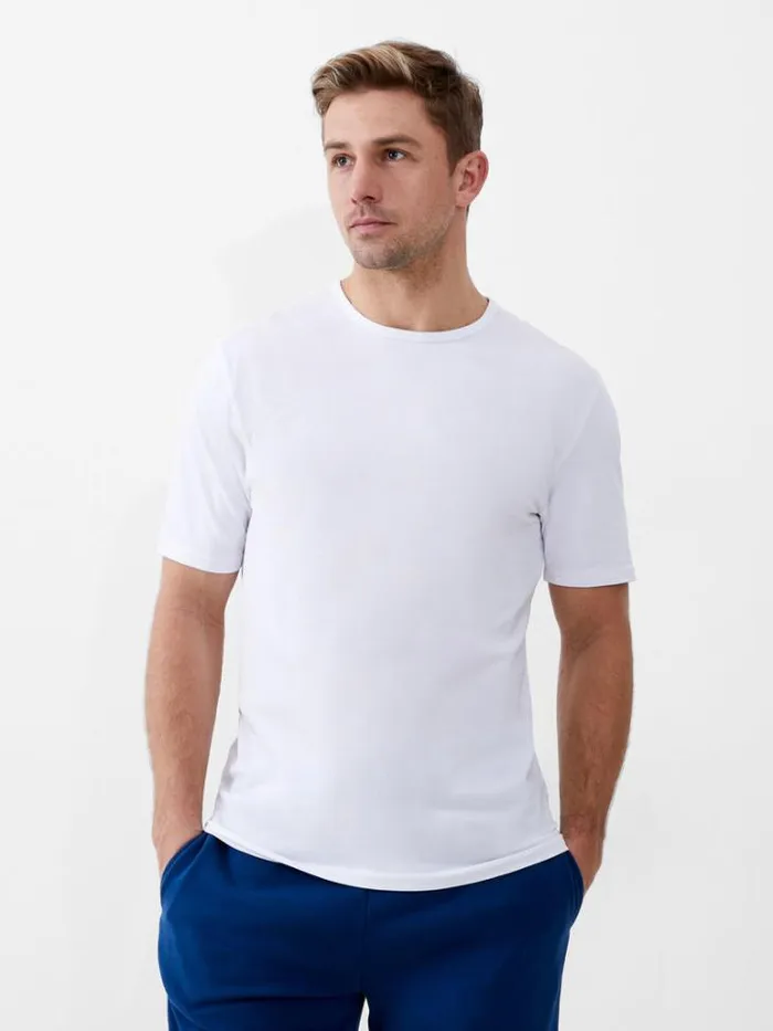 Man French Connection TShirts and Polo Shirts Short Sleeve Stretch TShirt White