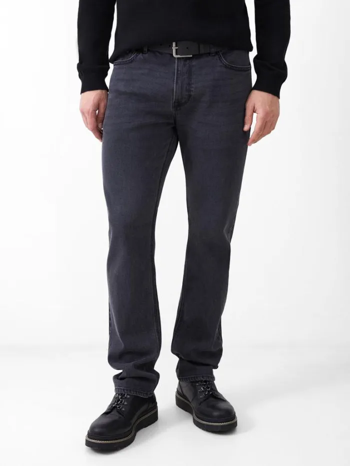Man French Connection Trousers Denim Jeans Dark Grey Reg