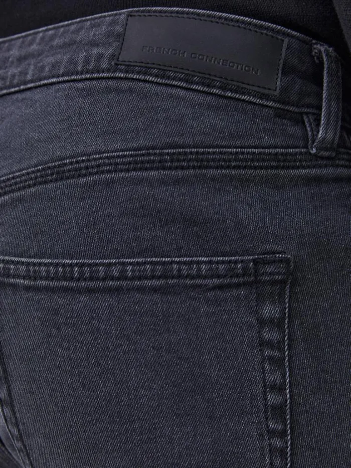 Man French Connection Trousers Denim Jeans Dark Grey Reg