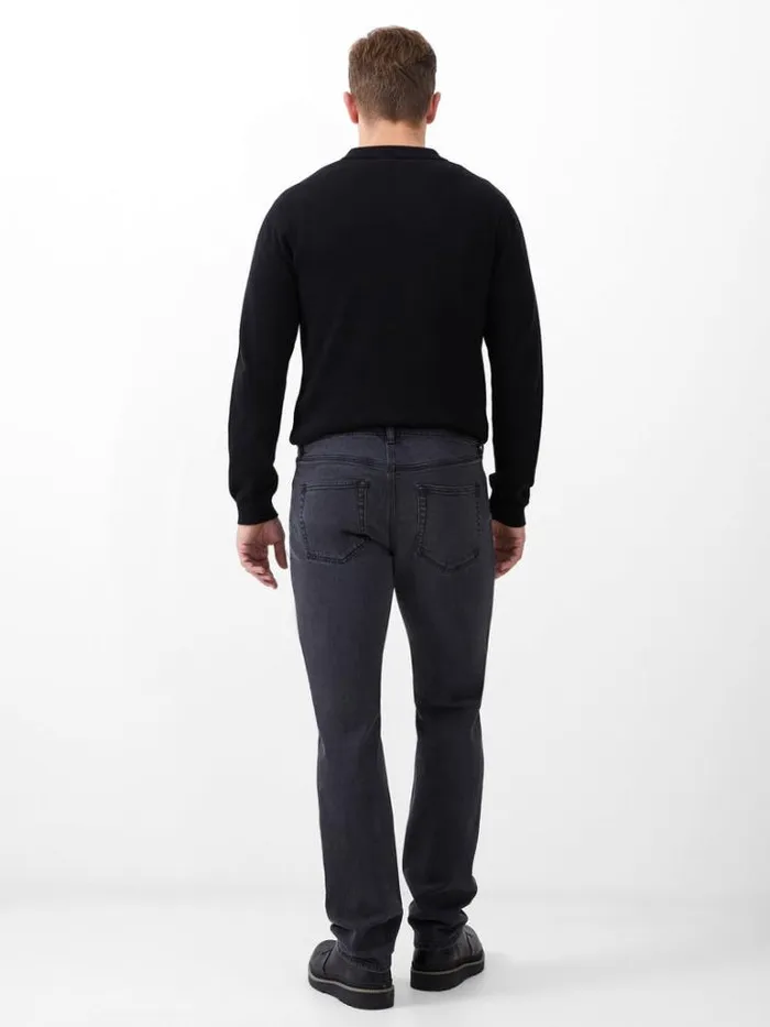 Man French Connection Trousers Denim Jeans Dark Grey Reg