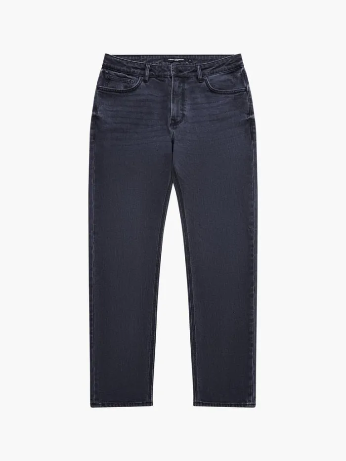 Man French Connection Trousers Denim Jeans Dark Grey Reg