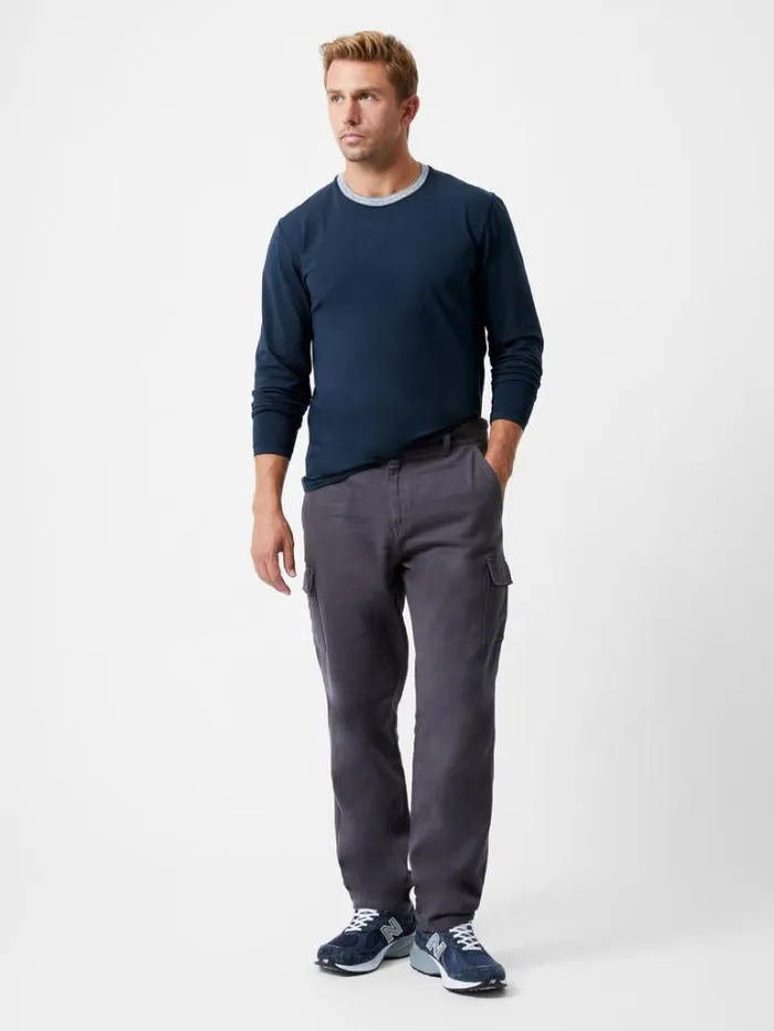 Man French Connection Trousers Smart Cargo Pants Dark Grey