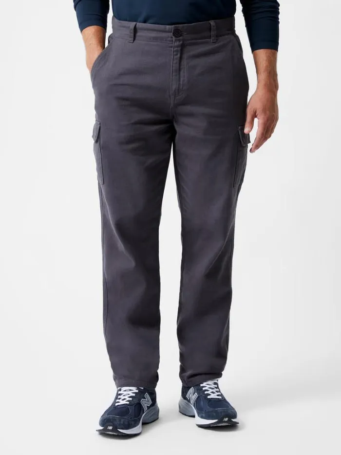 Man French Connection Trousers Smart Cargo Pants Dark Grey