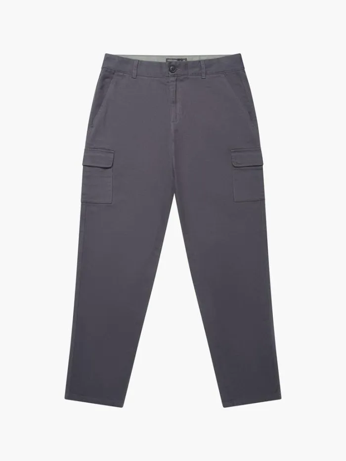 Man French Connection Trousers Smart Cargo Pants Dark Grey