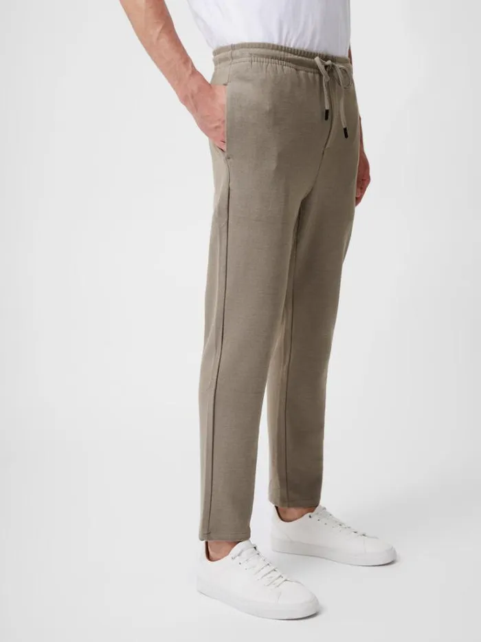 Man French Connection Trousers Twill Tie Waistband Joggers Sand