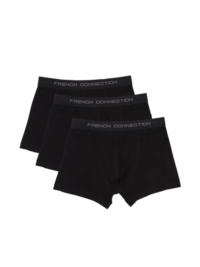 Man French Connection Underwear and Socks 3 Pack French Connection Boxers Blackblackblack