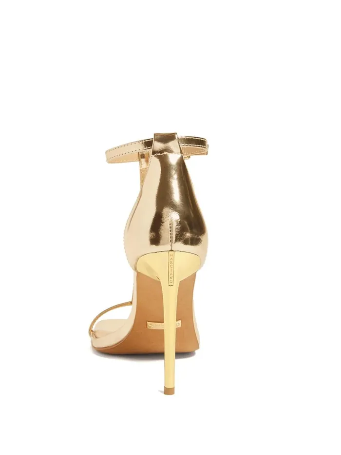 Marciano Dress Women Heeled TStrap Sandal Gold Marciano Dress Women Heeled TStrap Sandal Gold