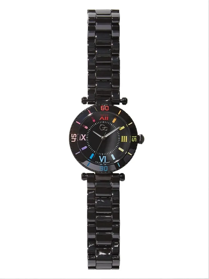 Marciano Gc Swiss Timepieces Women Gc Dark Silver And Rainbow Analog Watch Multiple Colors
