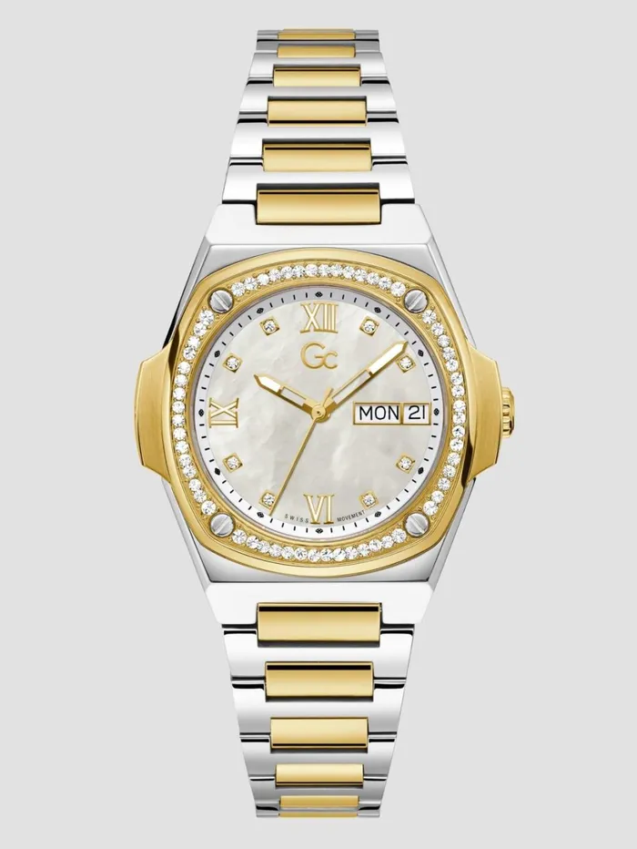Marciano Gc Swiss Timepieces Women Gc Gold And SilverTone Analog Watch Gold