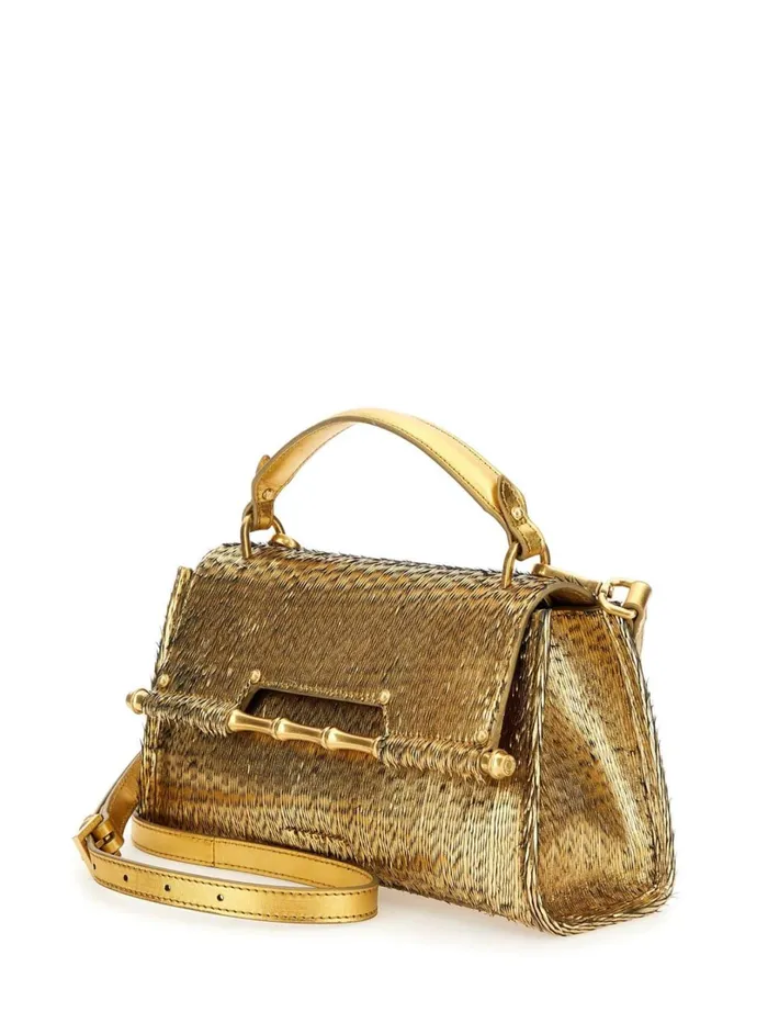 Marciano Handbags Women Alia Textured Satchel Gold Marciano Handbags Women Alia Textured Satchel Gold