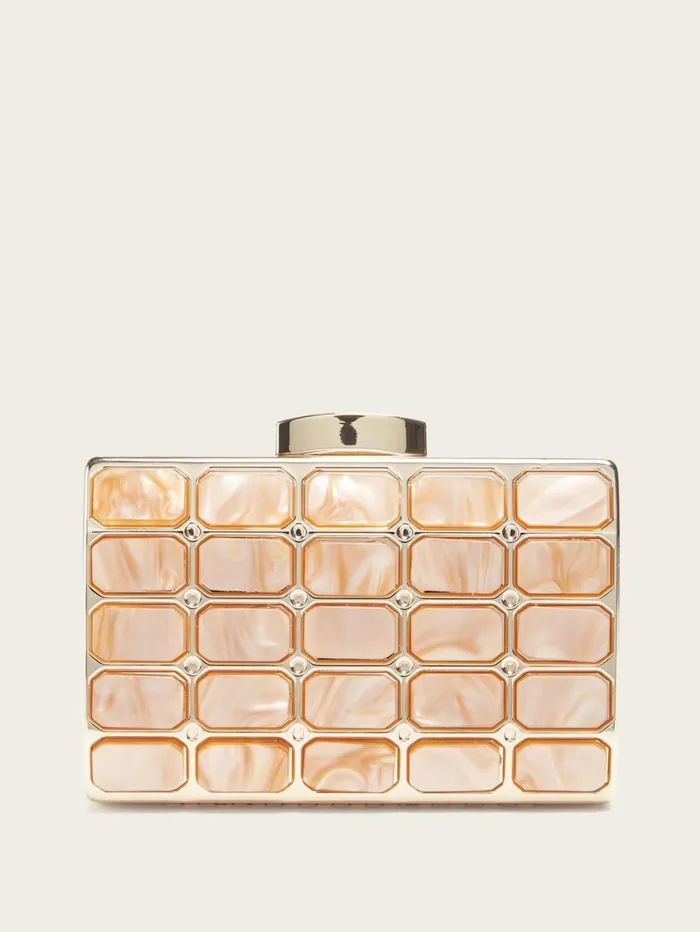 Marciano Handbags Women Emma Lucite Clutch Whitegold