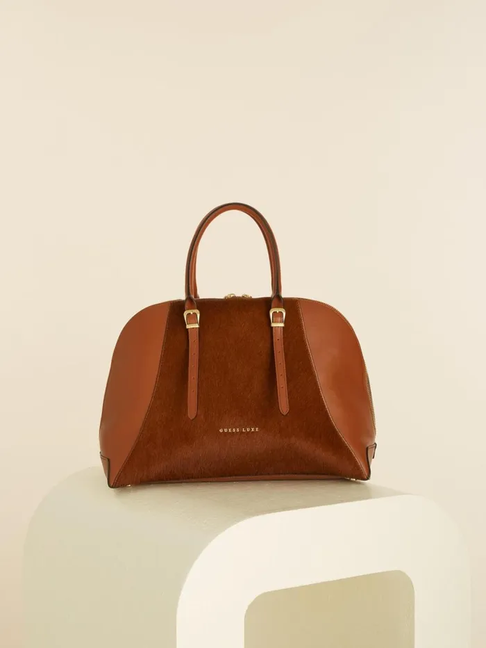 Marciano Handbags Women Lady Luxe Leather Dome Brown