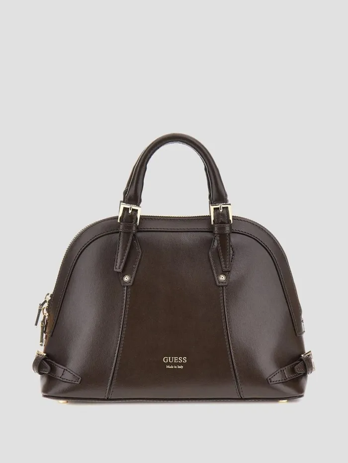 Marciano Handbags Women New Adele Luxe Leather Small Dome Satchel Brown