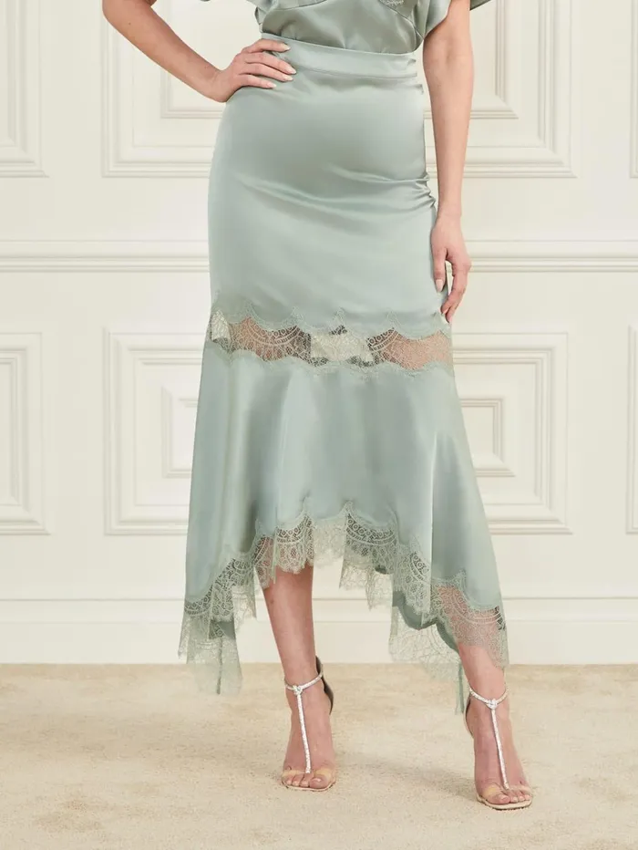 Marciano Skirts Women Garland Satin Skirt Gray Marciano Skirts Women Garland Satin Skirt Gray