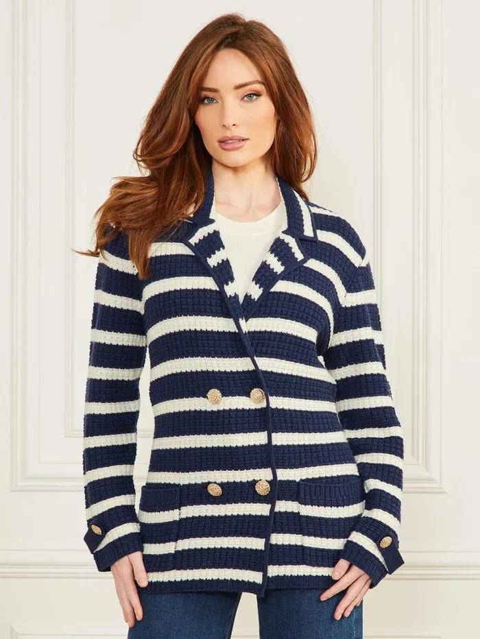 Marciano Sweaters Women Gaia Sweater Waffle Jacket Blue