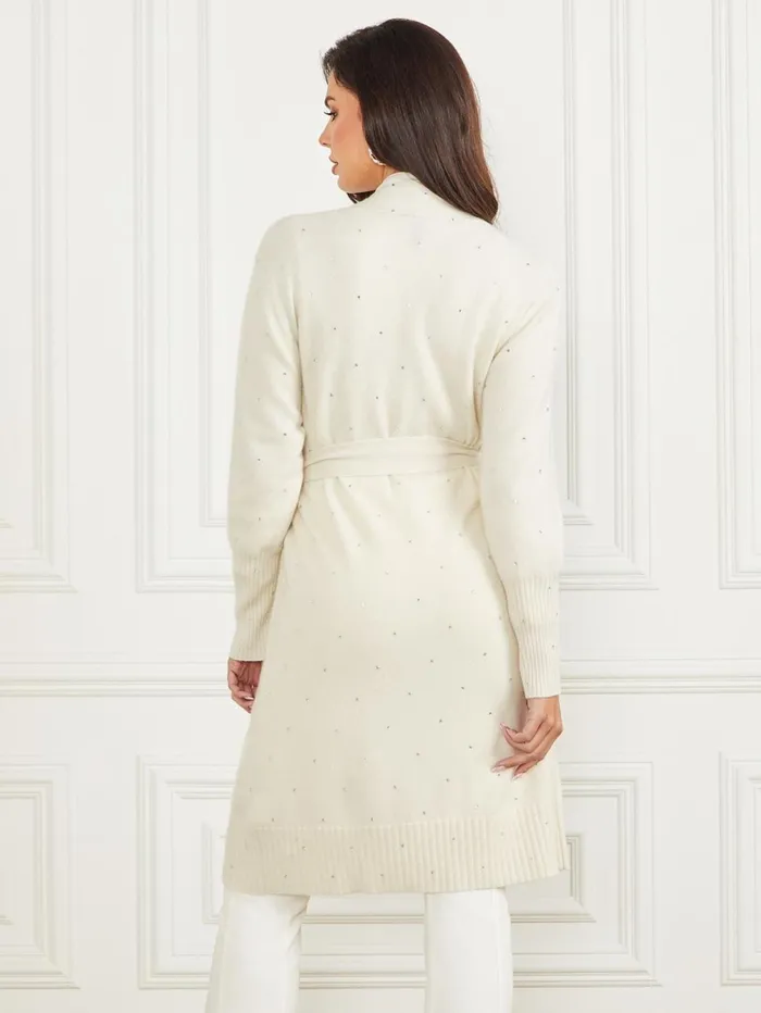 Marciano Women Elien Cashmere Crystal Cardigan White Marciano Women Elien Cashmere Crystal Cardigan White