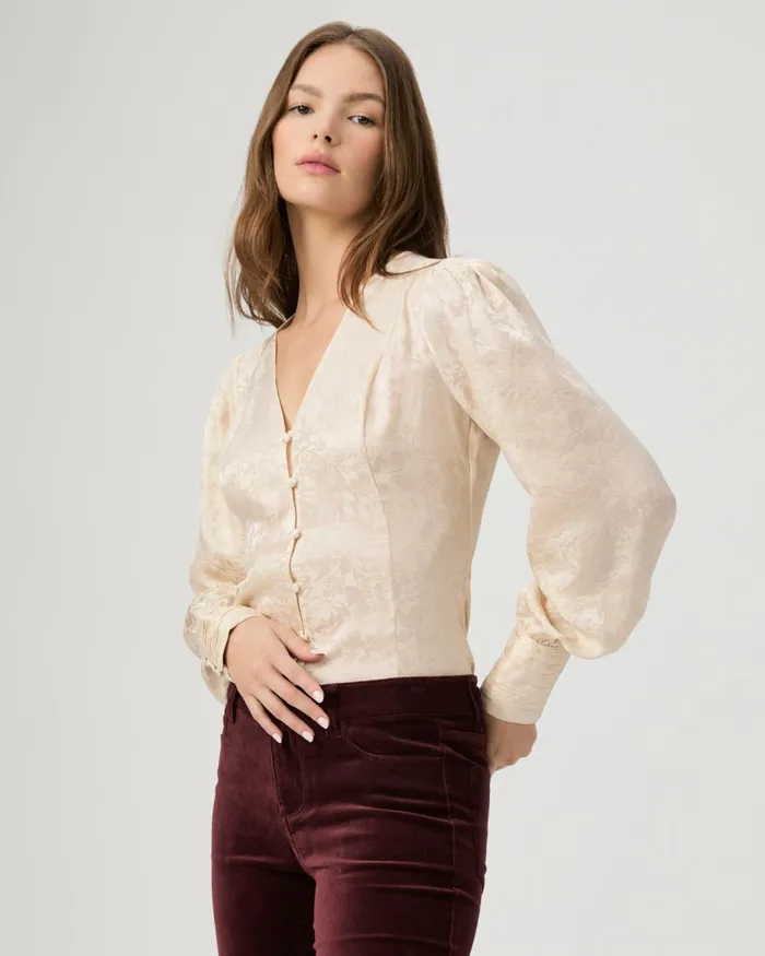 Marielle Top 8211 Travertine Silk Women PAIGE Tops and Blouses