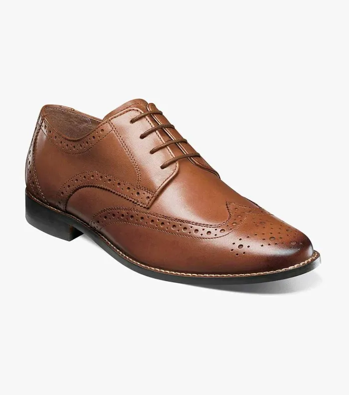 Matera Wingtip Oxford Cognac Men Florsheim Dress Shoes