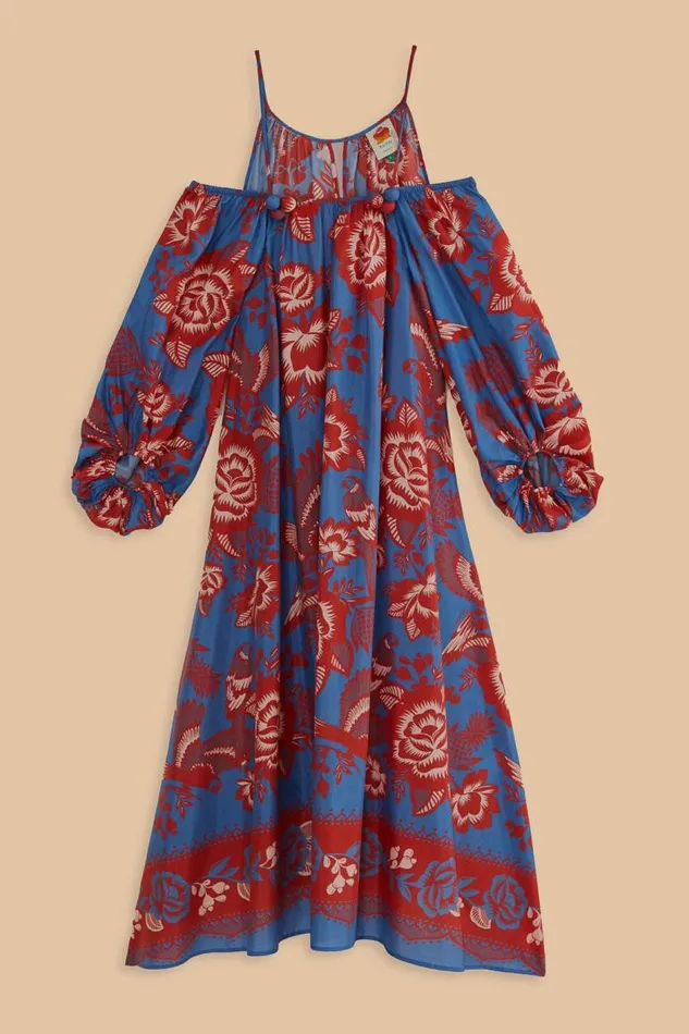 Maxi Dresses Women FARM Rio Light Blue Lace Garden Maxi Dress Maxi Dresses Women FARM Rio Light Blue Lace Garden Maxi Dress