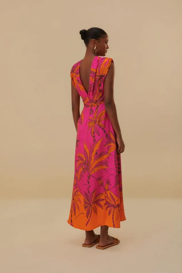 Maxi Dresses Women FARM Rio Pink Beach Forest Lenzing Ecovero Viscose Maxi Dress