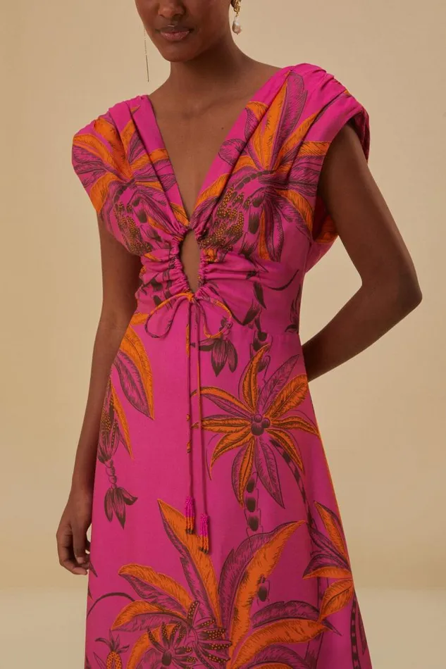 Maxi Dresses Women FARM Rio Pink Beach Forest Lenzing Ecovero Viscose Maxi Dress