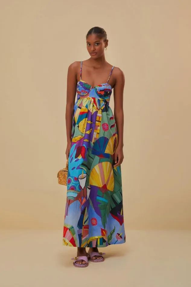 Maxi Dresses Women FARM Rio Tropical Scenario Sleeveless Maxi Dress
