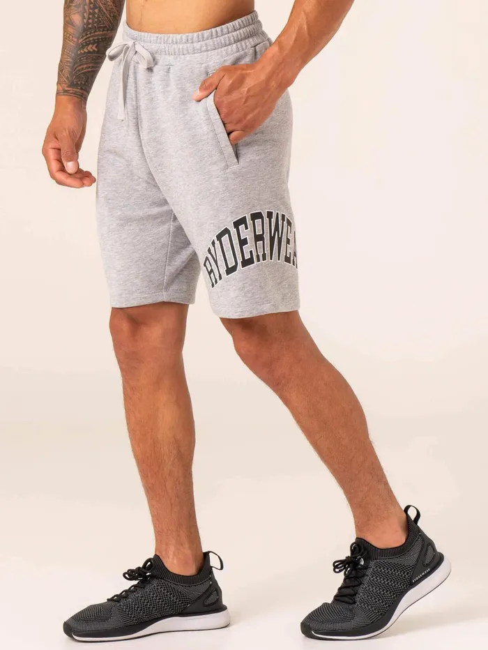 Men039s Collegiate Track Short 8211 Grey Marl Men Ryderwear Gym Shorts