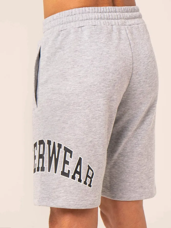 Men039s Collegiate Track Short 8211 Grey Marl Men Ryderwear Gym Shorts