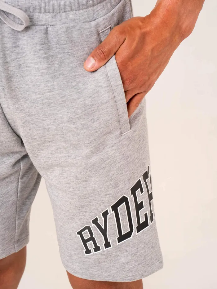 Men039s Collegiate Track Short 8211 Grey Marl Men Ryderwear Gym Shorts