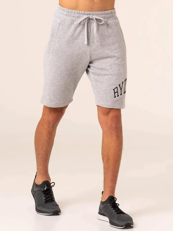 Men039s Collegiate Track Short 8211 Grey Marl Men Ryderwear Gym Shorts