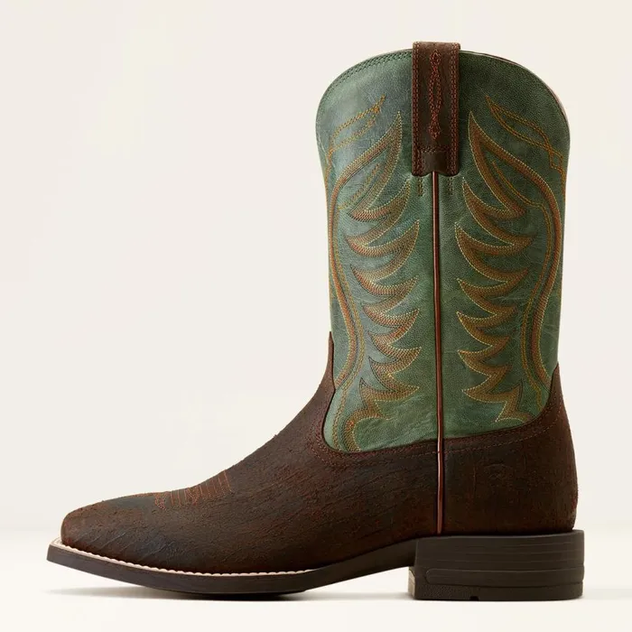 Men Amos Cowboy Boot Rockweed Brownsurf Green Ariat Western Boots Men Amos Cowboy Boot Rockweed Brownsurf Green Ariat Western Boots
