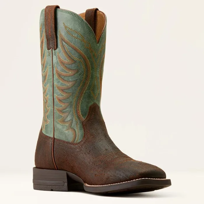 Men Amos Cowboy Boot Rockweed Brownsurf Green Ariat Western Boots Men Amos Cowboy Boot Rockweed Brownsurf Green Ariat Western Boots