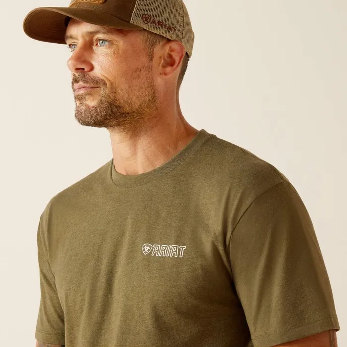 Men Ariat Outline Wing TShirt Military Heather Ariat TShirts and Polos Men Ariat Outline Wing TShirt Military Heather Ariat TShirts and Polos