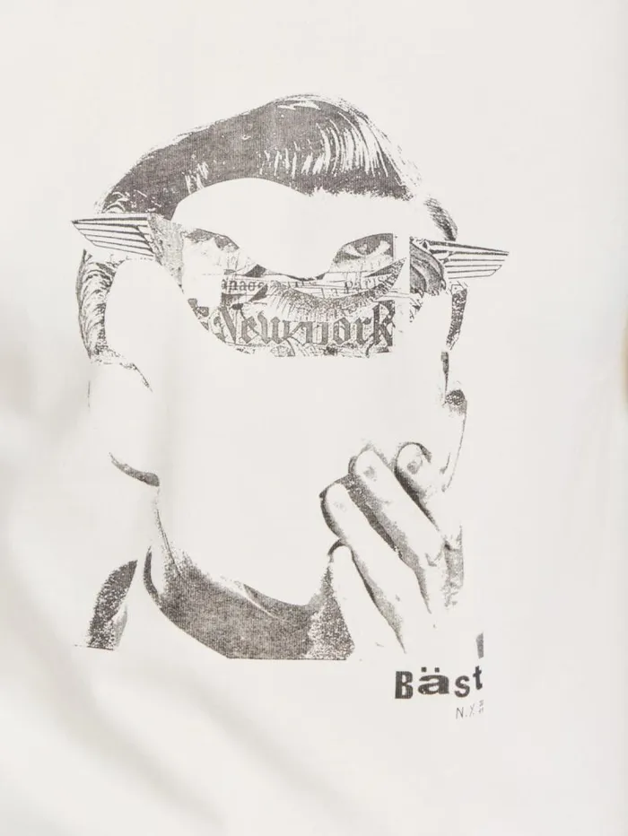 Men Artist039s Collection Agns B OffWhite Cotton Christof TShirt With Artist Bst Men Artist039s Collection Agns B OffWhite Cotton Christof TShirt With Artist Bst