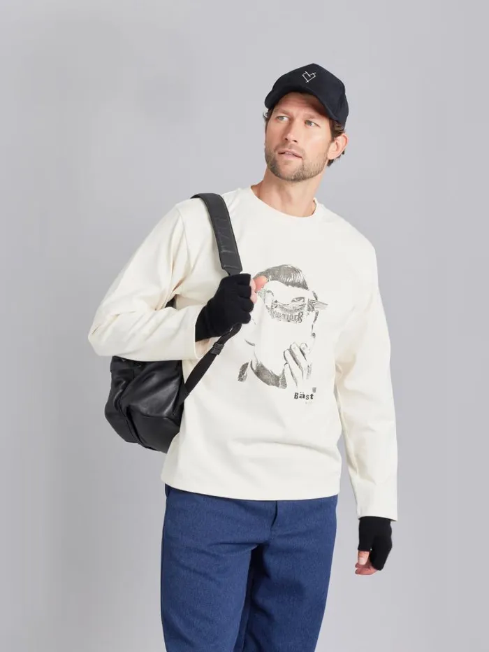 Men Artist039s Collection Agns B OffWhite Cotton Christof TShirt With Artist Bst Men Artist039s Collection Agns B OffWhite Cotton Christof TShirt With Artist Bst