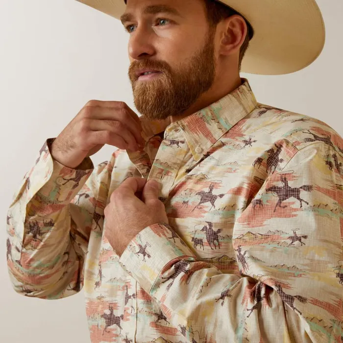Men August Classic Fit Shirt Yellow Ariat Button Down Shirts Men August Classic Fit Shirt Yellow Ariat Button Down Shirts