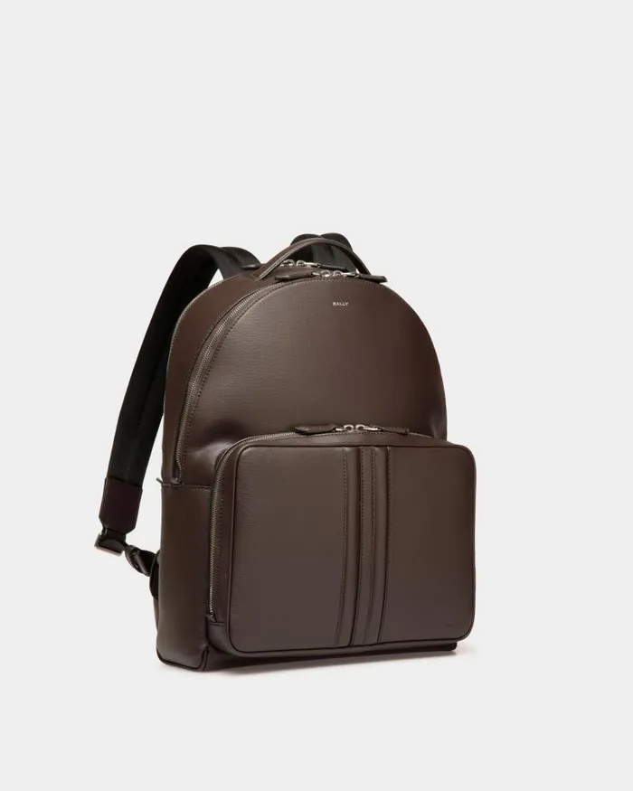 Men Bally Backpacks Mythos Backpack In Ebano Recycled Leather Brown Men Bally Backpacks Mythos Backpack In Ebano Recycled Leather Brown