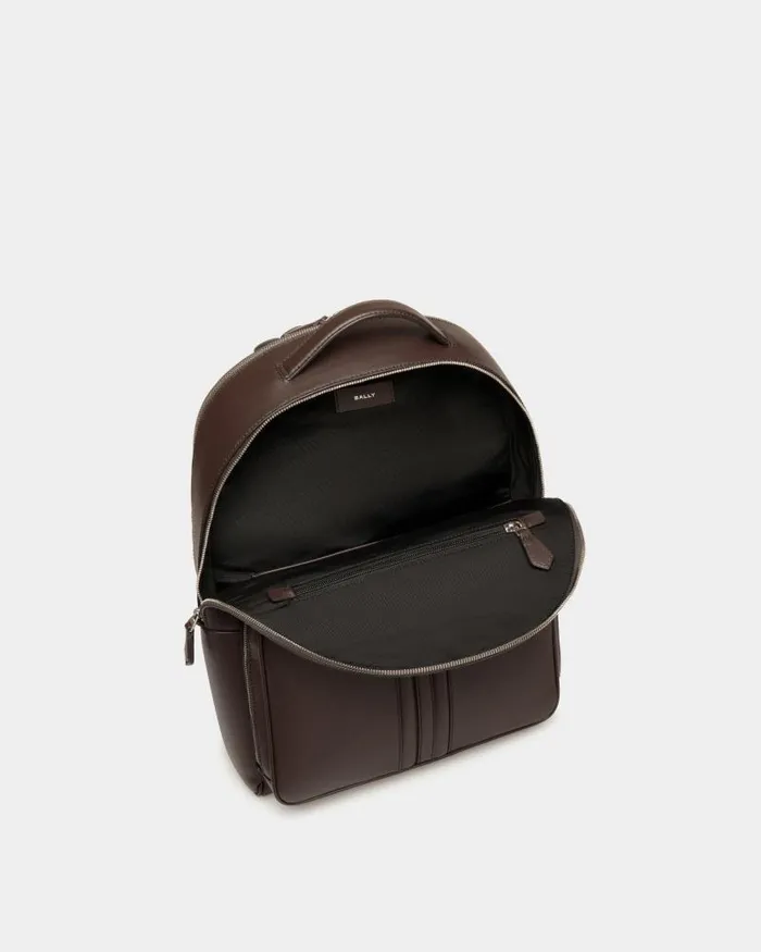 Men Bally Backpacks Mythos Backpack In Ebano Recycled Leather Brown Men Bally Backpacks Mythos Backpack In Ebano Recycled Leather Brown