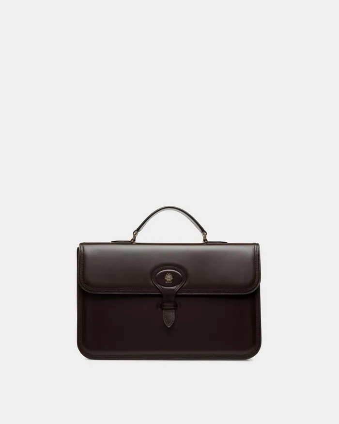 Men Bally Business Bags Beckett Briefcase In Ebano Leather Brown