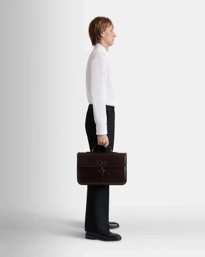 Men Bally Business Bags Beckett Briefcase In Ebano Leather Brown Men Bally Business Bags Beckett Briefcase In Ebano Leather Brown