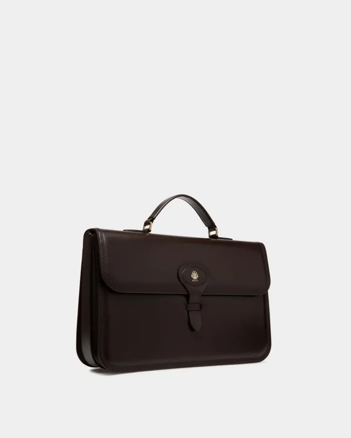 Men Bally Business Bags Beckett Briefcase In Ebano Leather Brown Men Bally Business Bags Beckett Briefcase In Ebano Leather Brown