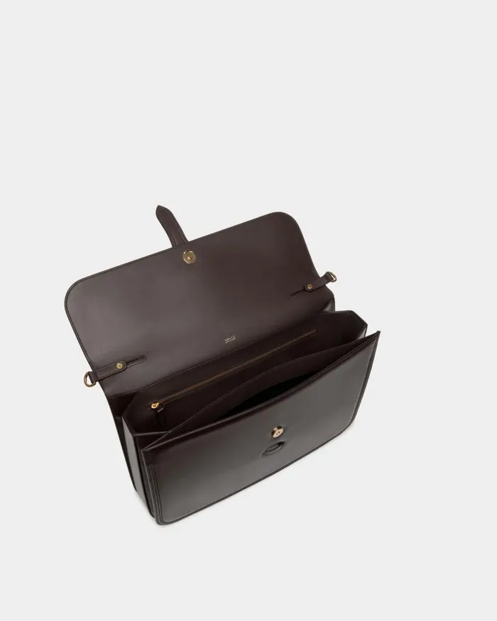 Men Bally Business Bags Beckett Briefcase In Ebano Leather Brown Men Bally Business Bags Beckett Briefcase In Ebano Leather Brown