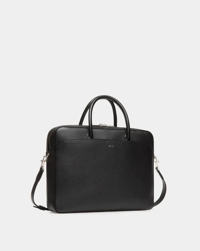 Men Bally Business Bags Oeden Briefcase In Black Leather Black Men Bally Business Bags Oeden Briefcase In Black Leather Black