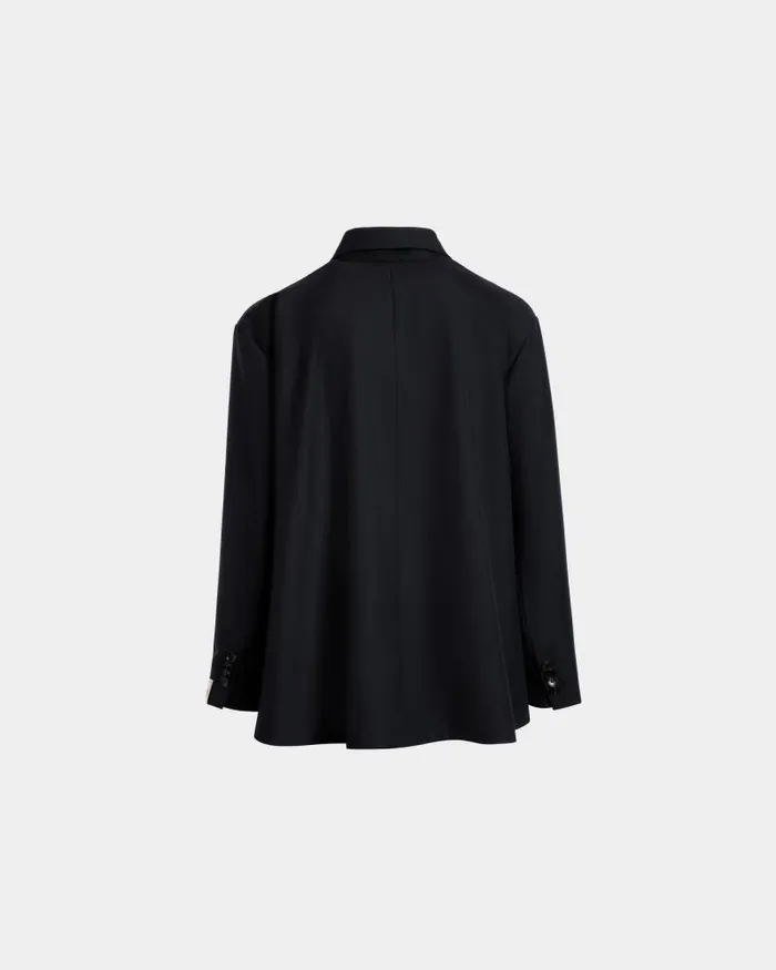 Men Bally Coats and Jackets Blazer In Navy Blue Wool Blend Blue Men Bally Coats and Jackets Blazer In Navy Blue Wool Blend Blue