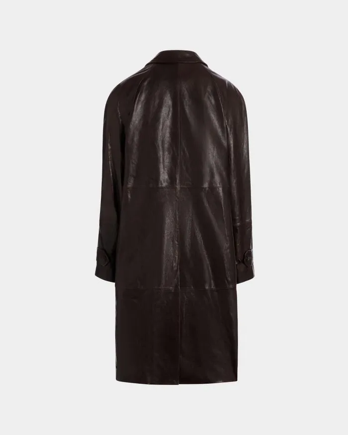 Men Bally Coats and Jackets Coat In Brown Leather Brown Men Bally Coats and Jackets Coat In Brown Leather Brown