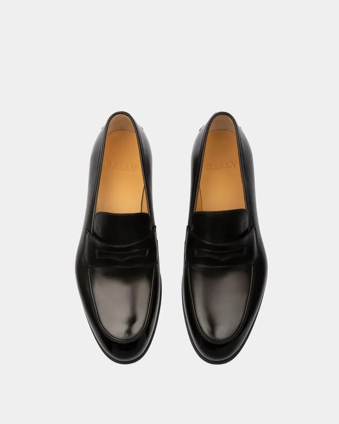 Men Bally Loafers and Moccasins Webb Leather Loafers In Black Black Men Bally Loafers and Moccasins Webb Leather Loafers In Black Black