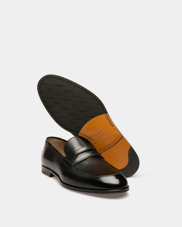 Men Bally Loafers and Moccasins Webb Leather Loafers In Black Black Men Bally Loafers and Moccasins Webb Leather Loafers In Black Black